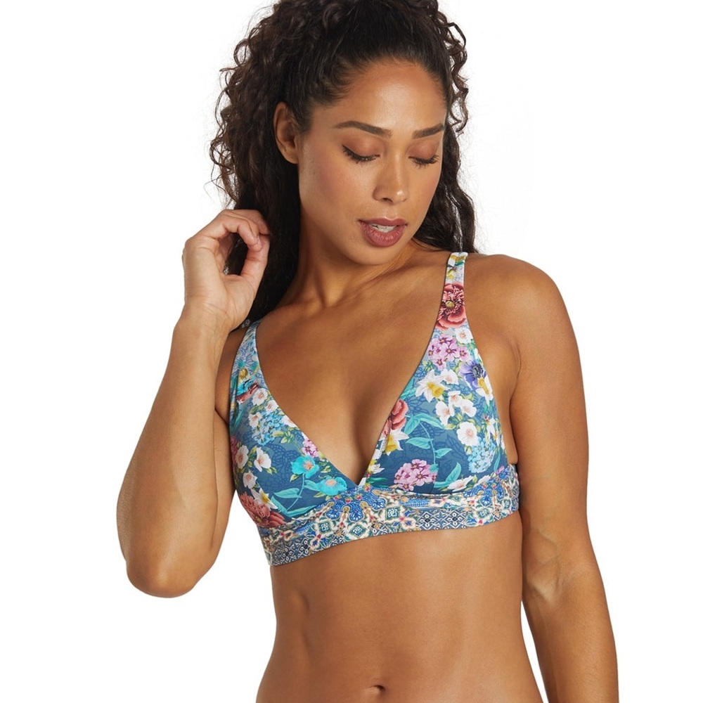 Johnny Was Sunset Floral Adjustable Bikini Top - Picture 2 of 9
